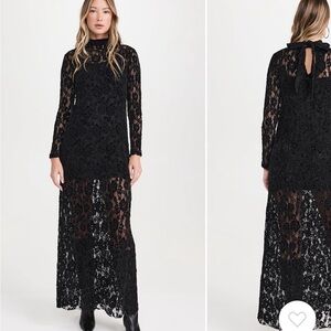 ALOHAS Black Lace Long Sleeve Dress